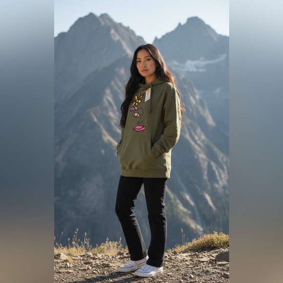 NEW Graphic design LGBQ  PEACE PROJECT 
Olive Green long sleeve - Picture 3 of 10